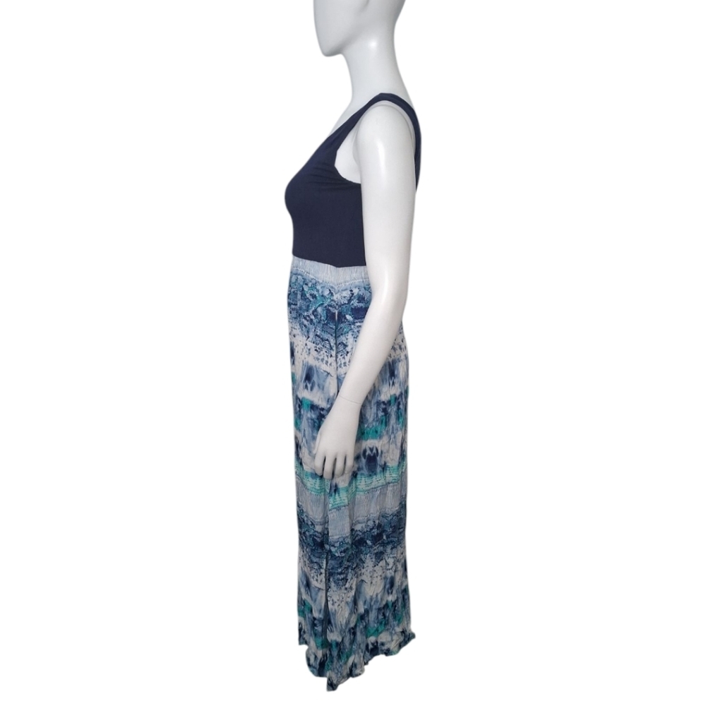 Athleta Mix & Mingle Maxi dress Blue Batik print size M - Picture 3 of 10